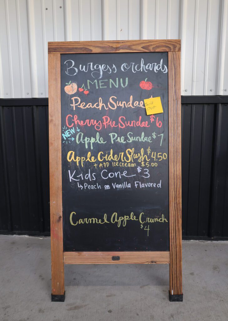 Burgess Orchards Menu