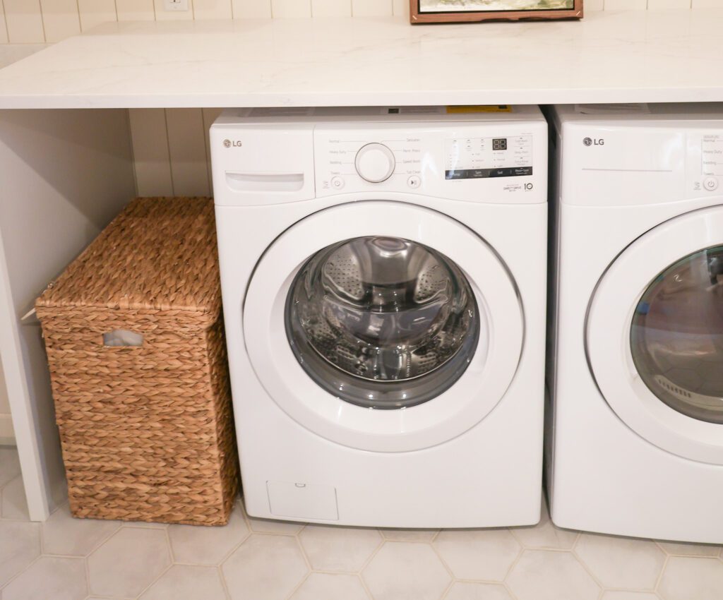 wooden laundry basket with lid