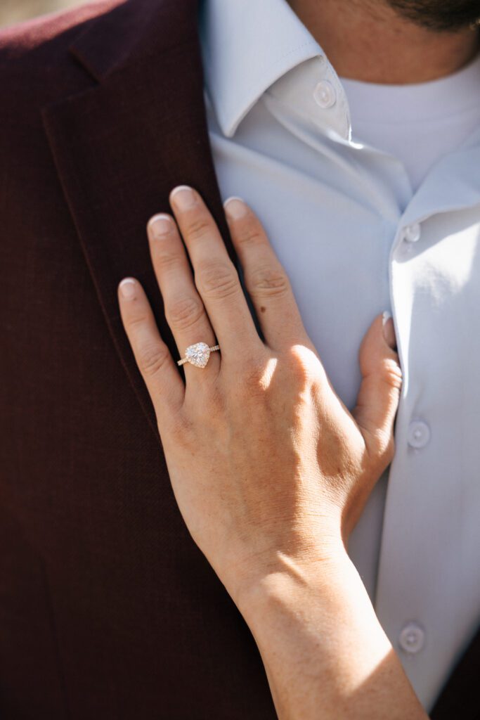 custom heart engagement ring