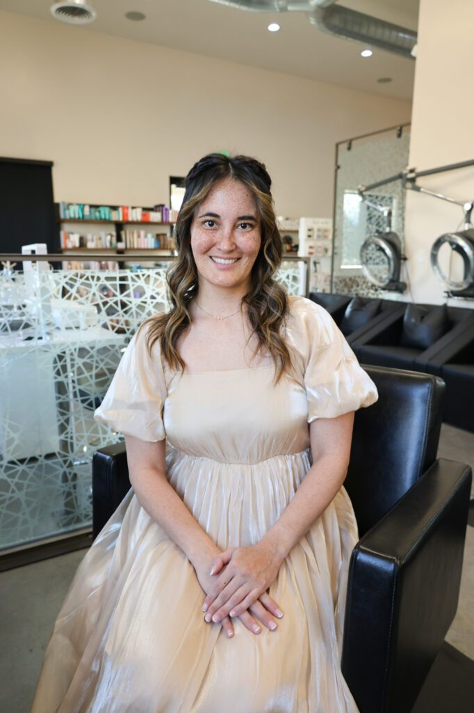 half up half down wedding hair front view